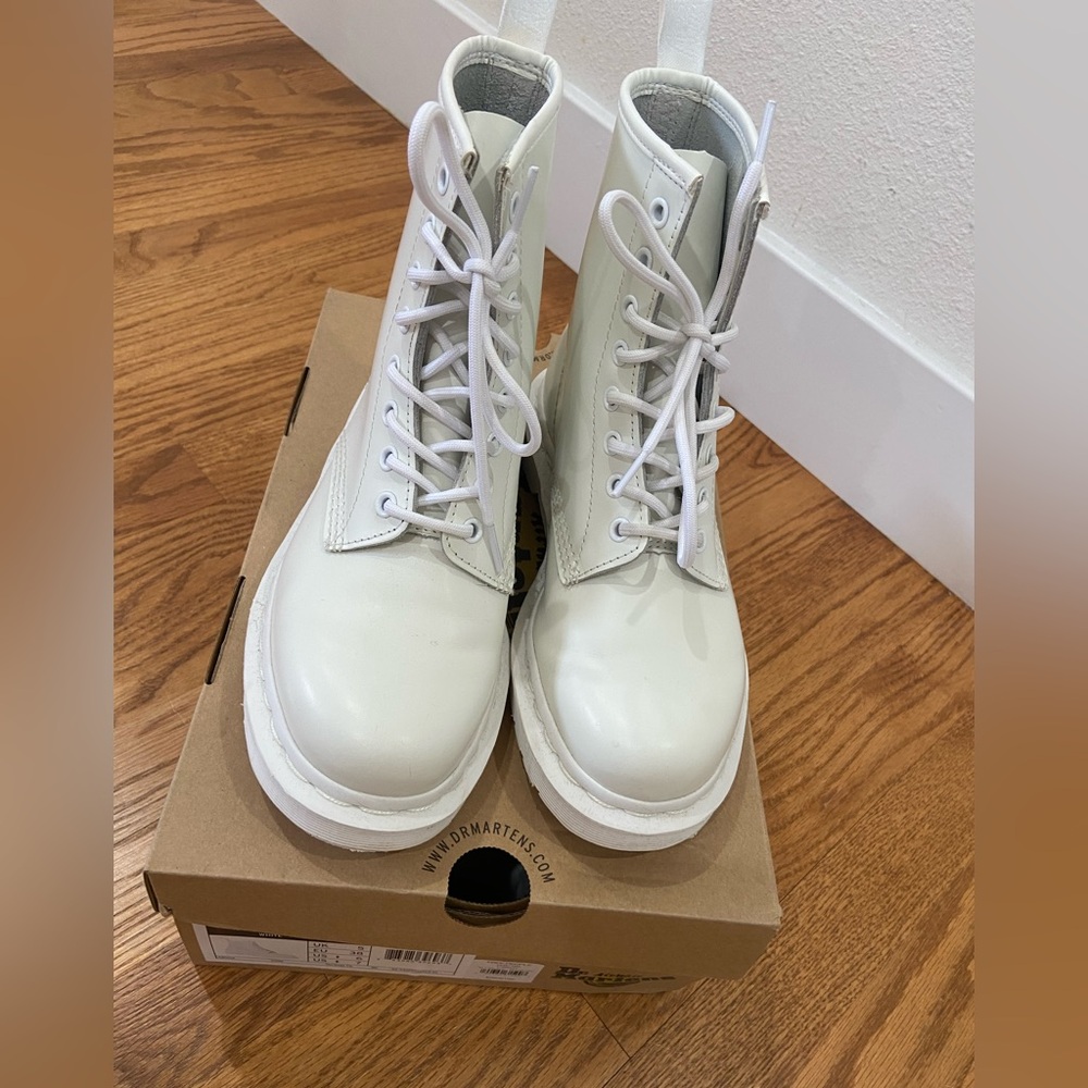 Dr. Martens Women’s White Lace-Up Combat Boots - Picture 8 of 8